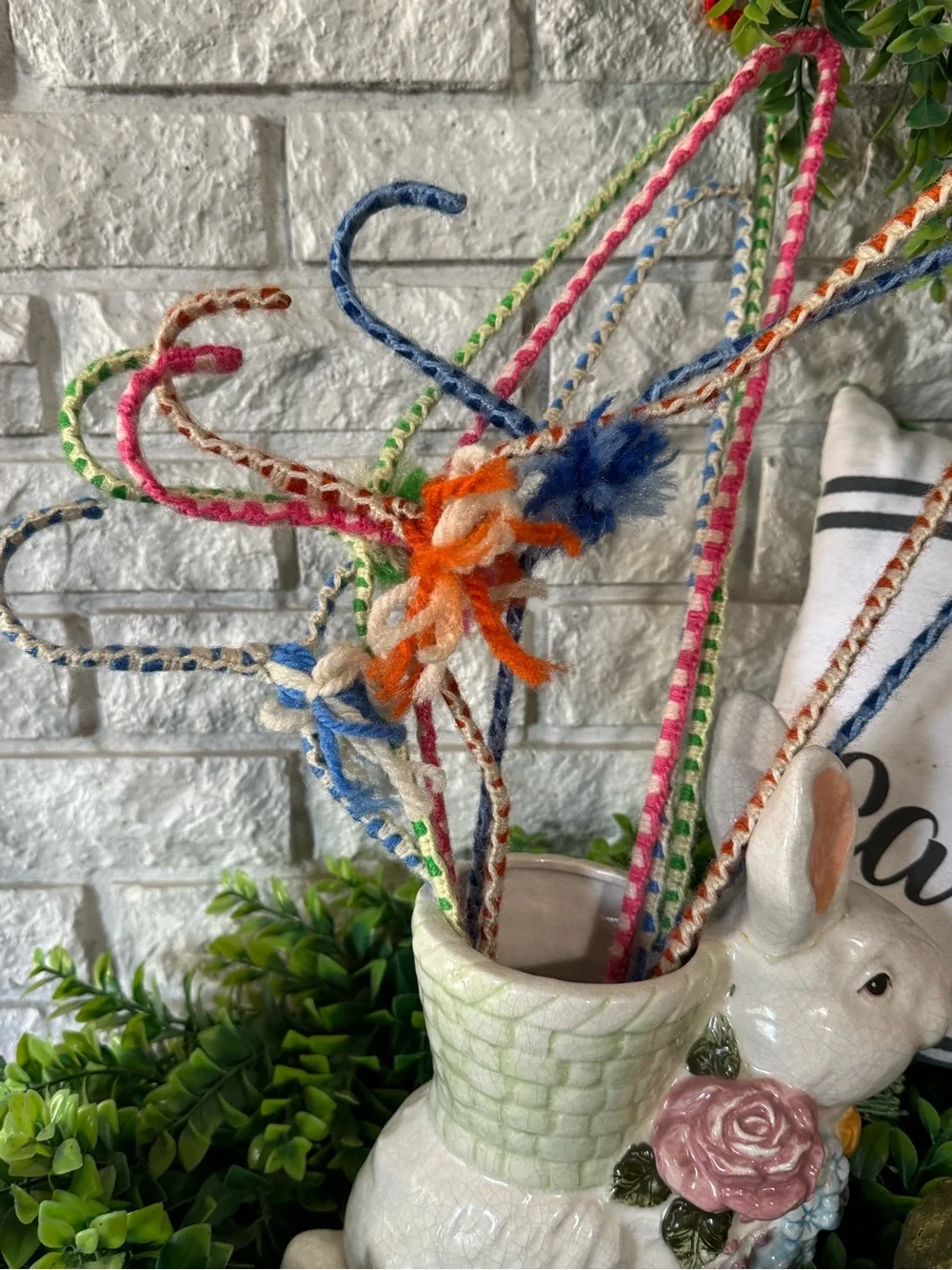 Handmade crocheted, covered hangers, Easter